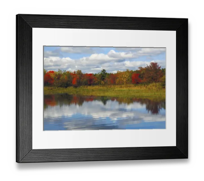 Framed Print : Autumn at Sebago Lake State Park, Raymond, Maine, USA