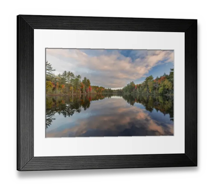 Framed Print : Fall colors on shoreline of Irwin Lake, Hiawatha National Forest, Alger County, Upper
