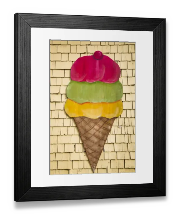 Framed Print : USA, Maine, Cape Neddick, ice cream cone mural Framed Print : USA, Maine, Cape Neddick, ice cream cone mural