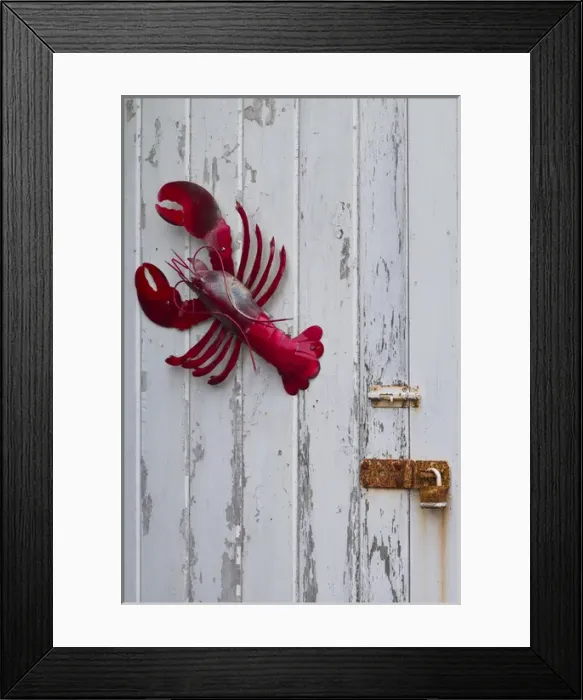 Framed Print : USA, Maine, Freeport, lobster pound, lobster toys