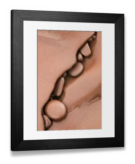 Framed Print : USA, Michigan, Upper Peninsula. Pebbles in shore rock crevice