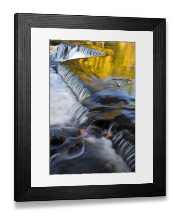 Framed Print : USA, Michigan, Upper Peninsula. Bond Falls with fall reflections Framed Print : USA, Michigan, Upper Peninsula. Bond Falls with fall reflections