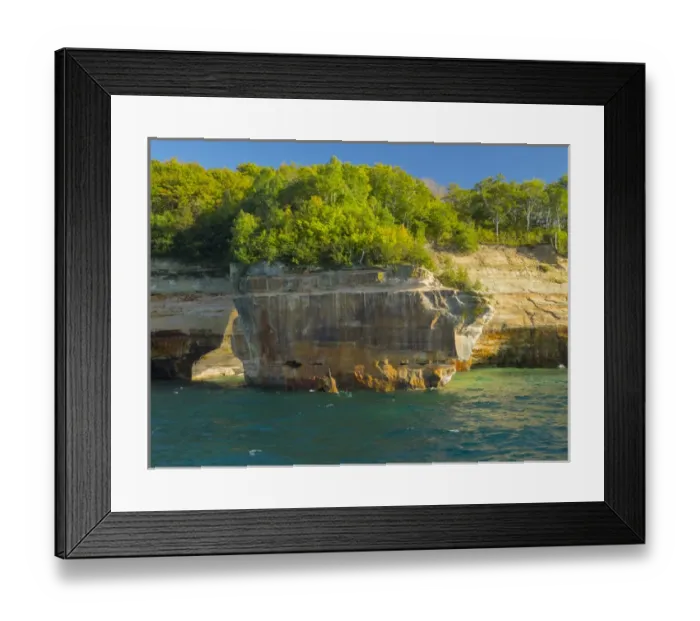 Framed Print : MI, Upper Peninsula, Pictured Rocks National Lakeshore, Lovers Leap Framed Print : MI, Upper Peninsula, Pictured Rocks National Lakeshore, Lovers Leap