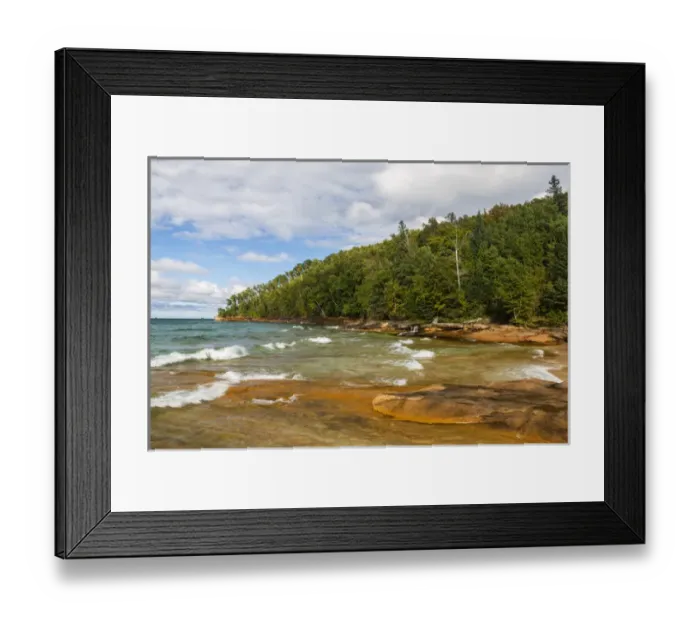 Framed Print : Michigan, Pictured Rocks National Lakeshore, Miners Beach Framed Print : Michigan, Pictured Rocks National Lakeshore, Miners Beach