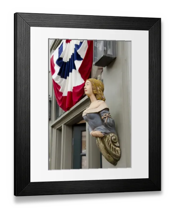 Framed Print : Massachusetts, New England, Nantucket. Ships masthead on building Framed Print : Massachusetts, New England, Nantucket. Ships masthead on building
