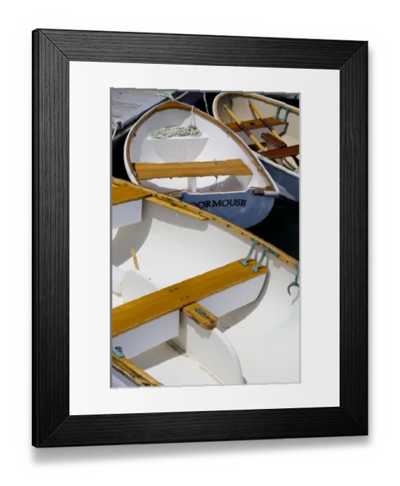 Framed Print : Massachusetts, Marthas Vineyard, Vineyard Haven. Close up of marina rowboats Framed Print : Massachusetts, Marthas Vineyard, Vineyard Haven. Close up of marina rowboats