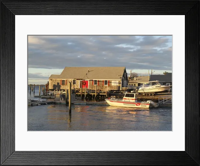 Framed Print : Milway Marina, Barnstable Harbor, Cape Cod, Massachusetts, USA, North America