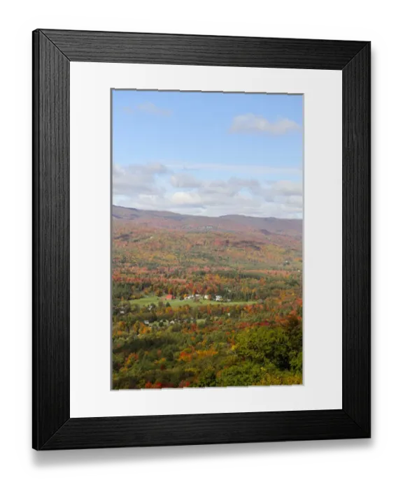 Framed Print : Looking out over the autumn landscape from Route 2 in Western Massachusetts, United States