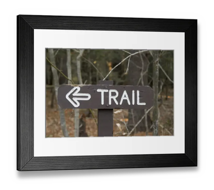 Framed Print : Sign in Mohawk Trail State Forest, Massachusetts, United States, North America