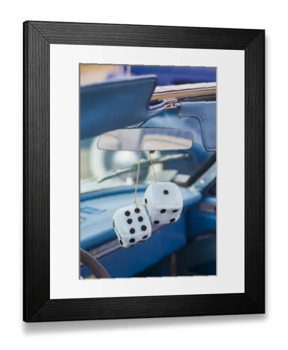 Framed Print : USA, Massachusetts, Cape Ann, Gloucester, Antique Car Show, 1950s-era, fuzzy dice Framed Print : USA, Massachusetts, Cape Ann, Gloucester, Antique Car Show, 1950s-era, fuzzy dice