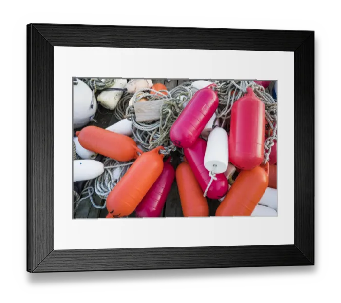 Framed Print : USA, Massachusetts, Cape Ann, Gloucester, lobster buoys Framed Print : USA, Massachusetts, Cape Ann, Gloucester, lobster buoys