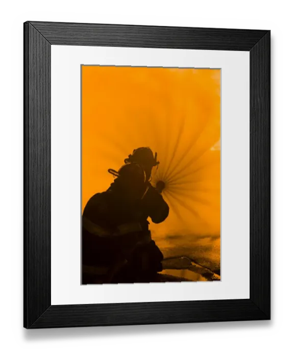 Framed Print : USA, Massachusetts, Cape Ann, Rockport, Fourth of July, Independence Day Bonfire, firemen