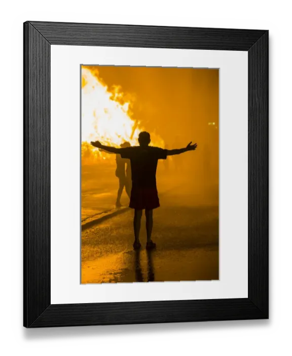 Framed Print : USA, Massachusetts, Cape Ann, Rockport, Fourth of July, Independence Day Bonfire