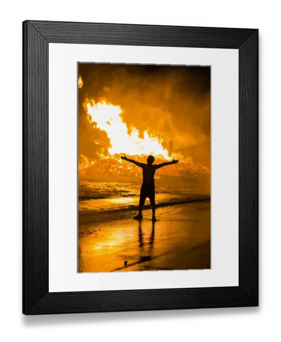 Framed Print : USA, Massachusetts, Cape Ann, Rockport, Fourth of July, Independence Day Bonfire