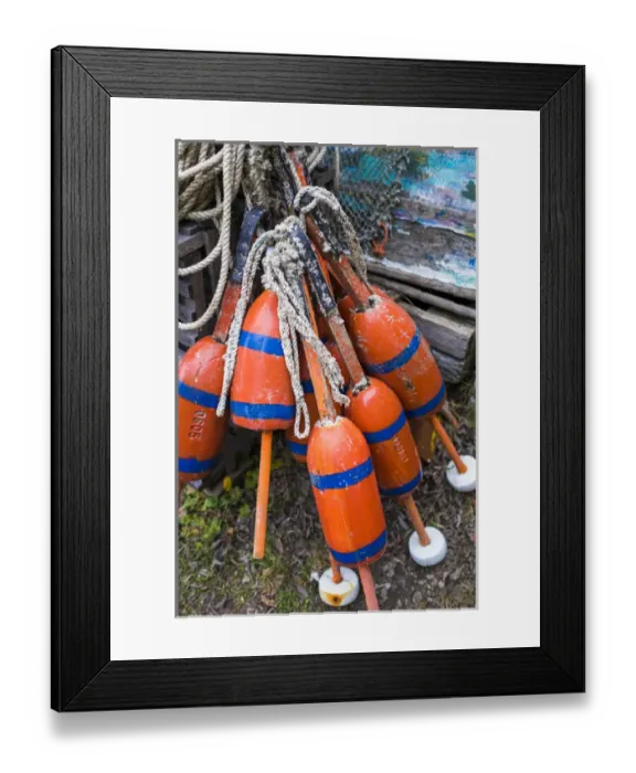Framed Print : USA, Massachusetts, Cape Ann, Rockport, lobster buoys Framed Print : USA, Massachusetts, Cape Ann, Rockport, lobster buoys