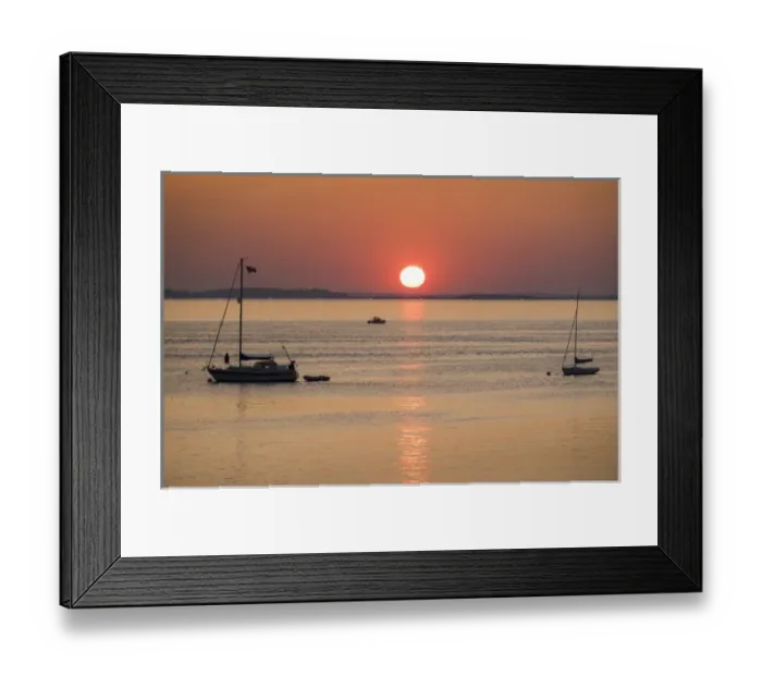 Framed Print : USA, Massachusetts, Cape Ann, Gloucester, Annisquam, Ipswich Bay, sunset