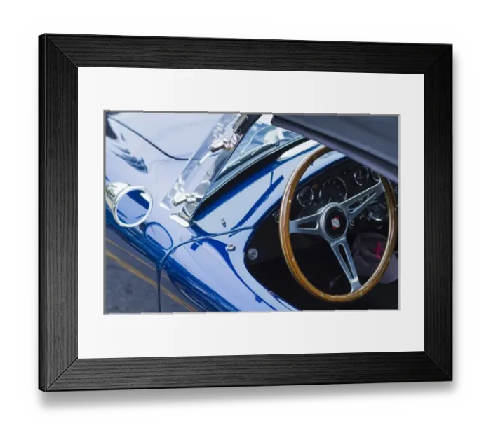 Framed Print : USA, Massachusetts, Beverly Farms, antique cars, 1960s Ford Cobra detail