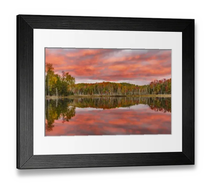 Framed Print : Red Jack Lake and sunrise reflection, Alger County, Upper Peninsula of Michigan