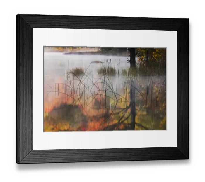 Framed Print : Autumn Colors and mist reflecting on Council Lake at sunrise, Hiawatha National Forest Framed Print : Autumn Colors and mist reflecting on Council Lake at sunrise, Hiawatha National Forest