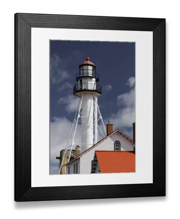 Framed Print : Whitefish Point Lighthouse, the oldest operating light on Lake Superior, Upper Peninsula