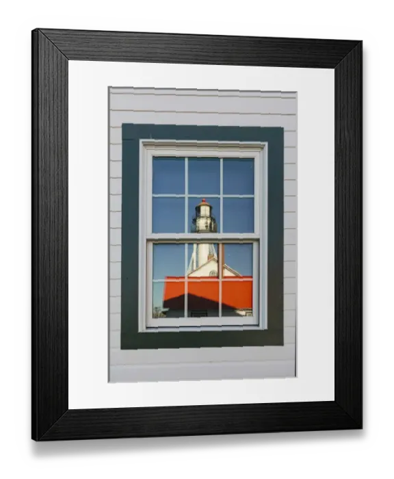 Framed Print : Whitefish Point Lighthouse reflected in window, the oldest operating light on Lake Superior Framed Print : Whitefish Point Lighthouse reflected in window, the oldest operating light on Lake Superior
