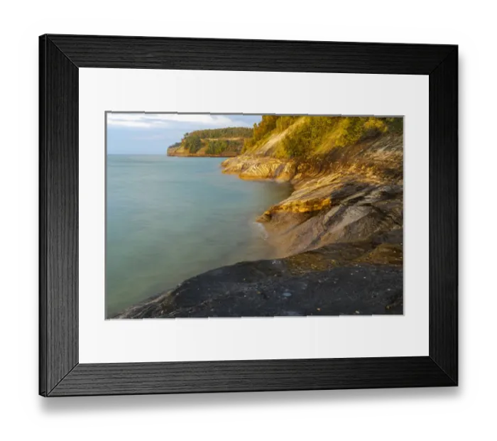 Framed Print : Rugged shoreline, Lake Superior, Pictured Rocks National Lakeshore, Upper Peninsula