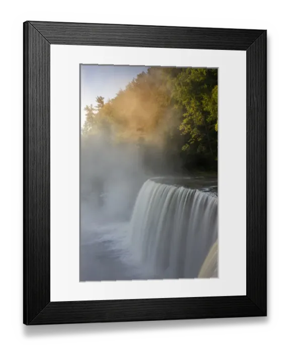 Framed Print : USA, Michigan, Upper Peninsula. Autumn sunrise on Tahquamenon Falls Framed Print : USA, Michigan, Upper Peninsula. Autumn sunrise on Tahquamenon Falls