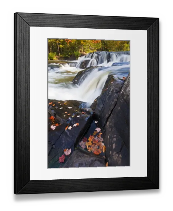 Framed Print : USA, Michigan, Upper Peninsula. Bond Falls in autumn