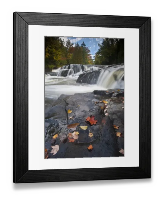 Framed Print : USA, Michigan, Upper Peninsula. Bond Falls in autumn
