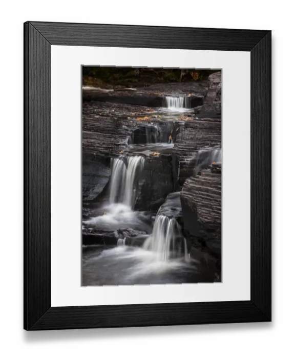 Framed Print : USA, Michigan, Upper Peninsula. Waterfalls in the Presque Isle River