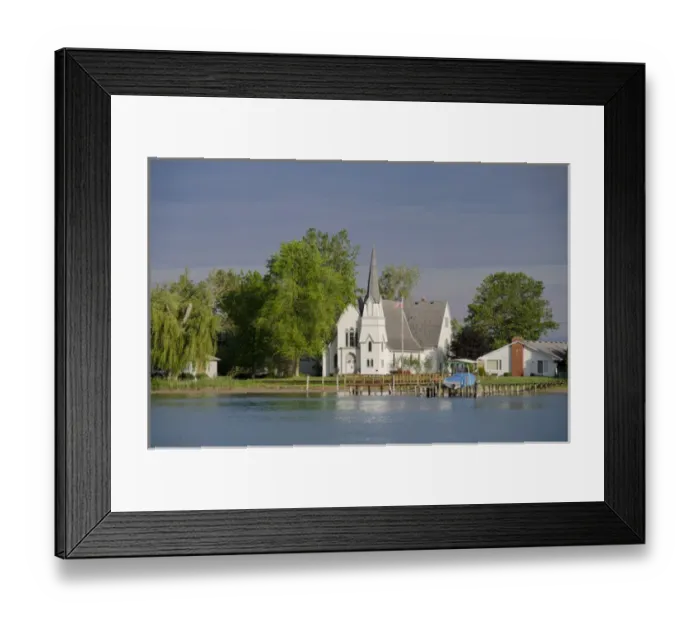 Framed Print : Michigan, St. Claire River between the Great Lakes of Lake Huron & Lake Erie