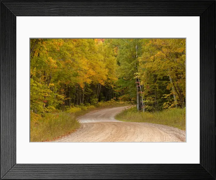 Framed Print : Gravel road through Hiawatha National Forest, Upper Peninsula of Michigan Framed Print : Gravel road through Hiawatha National Forest, Upper Peninsula of Michigan