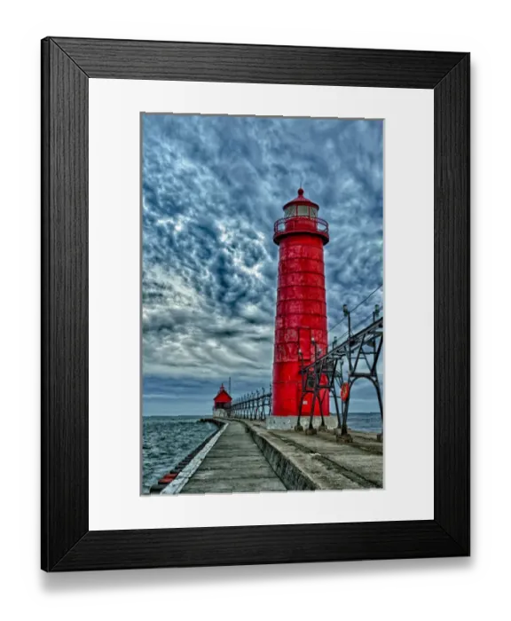 Framed Print : USA, Grand Haven, Michigican, lighthouse Framed Print : USA, Grand Haven, Michigican, lighthouse