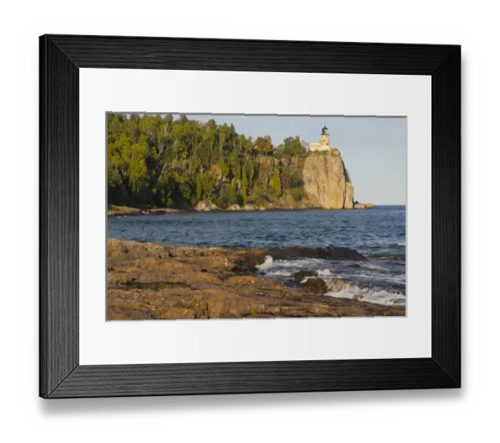 Framed Print : MN, Lake Superior North Shore, Split Rock Lighthouse; 1910