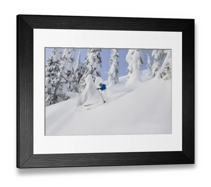 Framed Print : Mistie Fortin skis powder at Whitefish Mountain Resort in Whitefish, Montana, USA MR