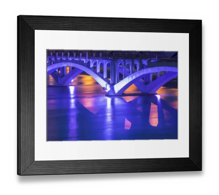 Framed Print : Historic Ninth Street Bridge glows at dusk on the Missouri River in Great Falls, Montana Framed Print : Historic Ninth Street Bridge glows at dusk on the Missouri River in Great Falls, Montana