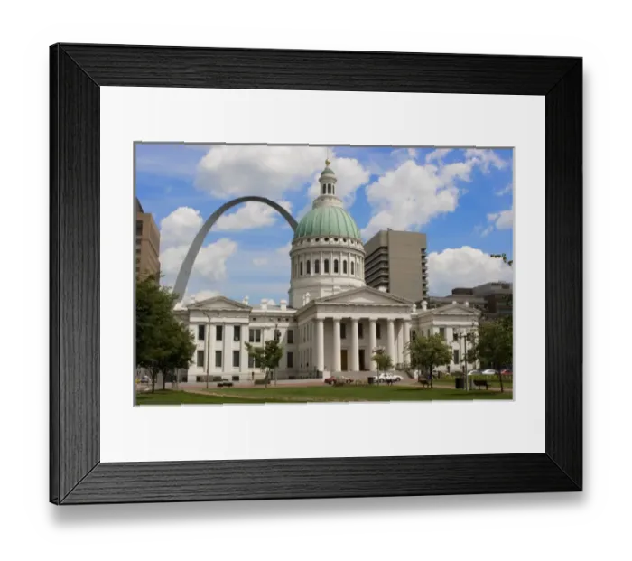 Framed Print : Old Courthouse and Arch Jefferson Nat l Memorial Expansion, St Louis MO