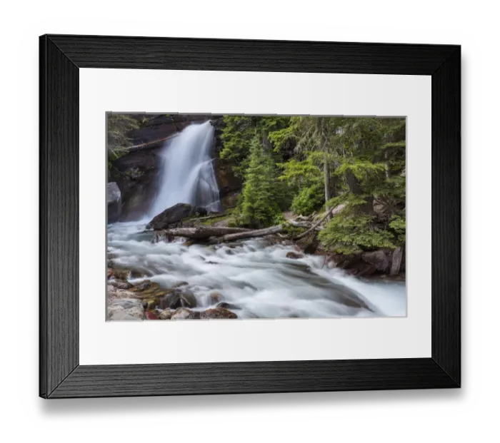 Framed Print : Baring Falls in Glacier National Park, Montana, USA