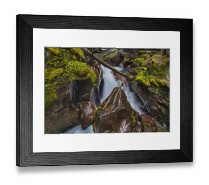 Framed Print : Avalanche Creek Gorge in Glacier National Park, Montana, USA