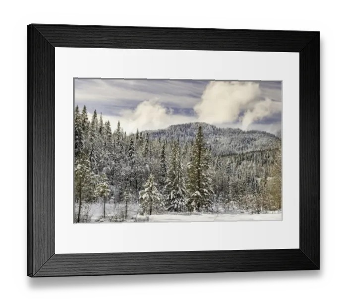Framed Print : Winter mountain scene, Montana