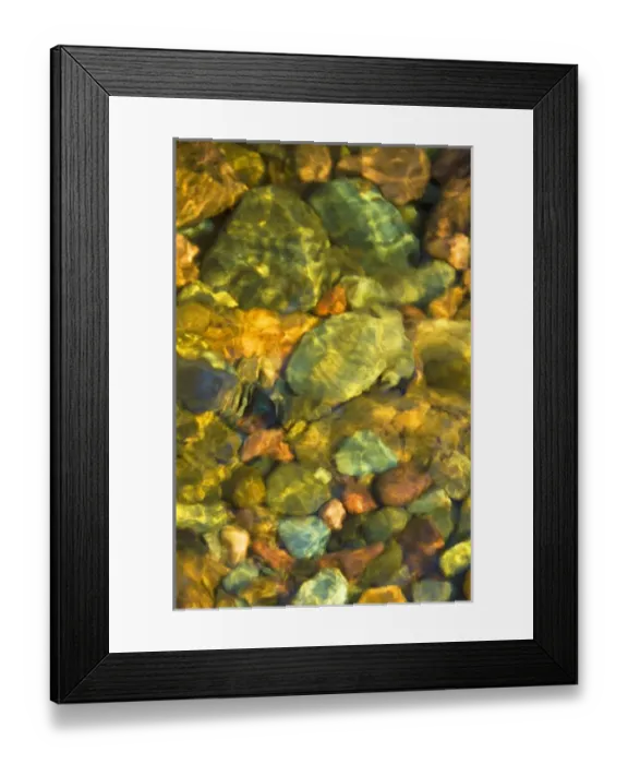 Framed Print : USA, Montana, Rattlesnake Wilderness Area. Reflection on underwater rocks. Credit as