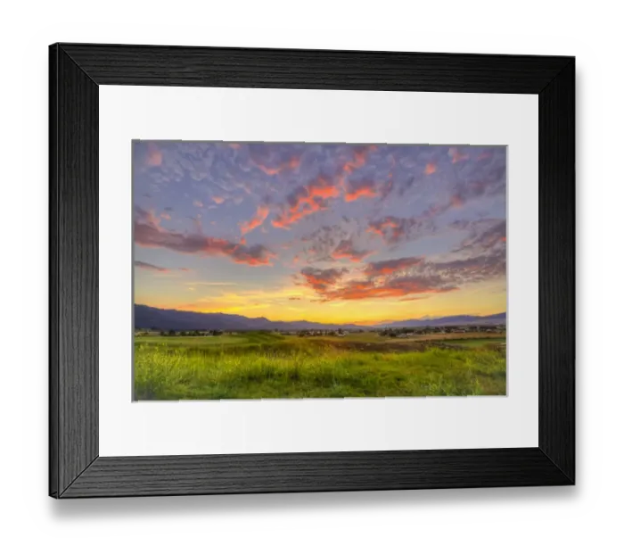 Framed Print : USA, Montana, Missoula. Sunset on Ranch Club Golf Course