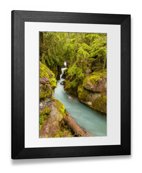 Framed Print : USA, Montana, Glacier National Park. Waterfall landscape Framed Print : USA, Montana, Glacier National Park. Waterfall landscape