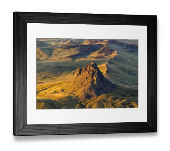 Framed Print : Aerial of Birdtail Butte in Cascade County, Montana, USA