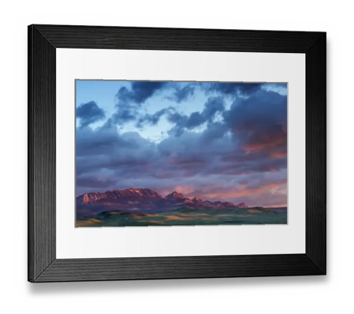 Framed Print : Fiery sunrise light strike Choteau Mountain along the Rocky Mountain Front near Choteau Framed Print : Fiery sunrise light strike Choteau Mountain along the Rocky Mountain Front near Choteau