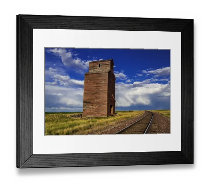 Framed Print : Old wooden granary still stands near the ghost town of Collins, Montna, USA