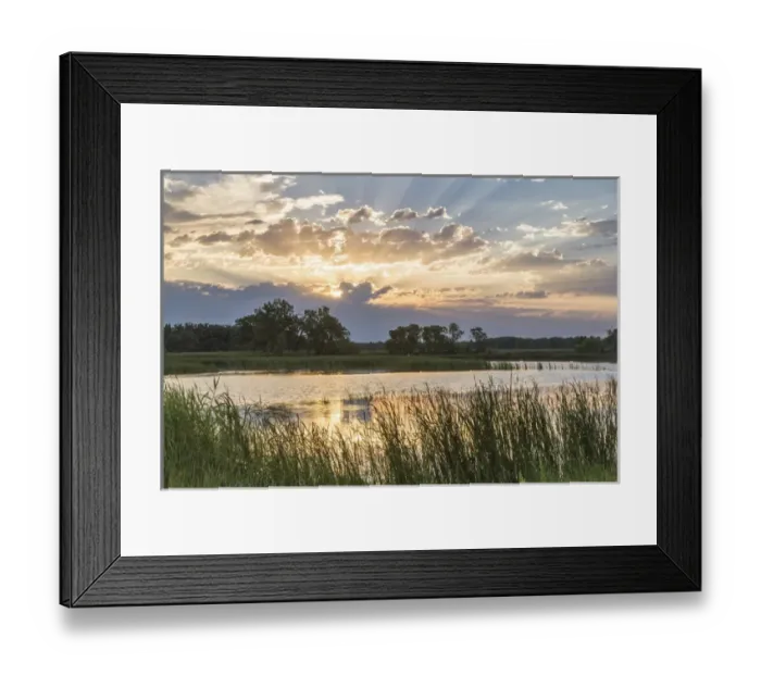 Framed Print : Sunrise over backwater of the Milk River near Glasgow, Montana, USA Framed Print : Sunrise over backwater of the Milk River near Glasgow, Montana, USA