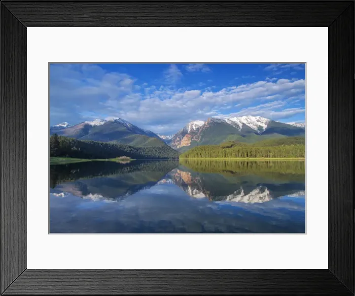 Framed Print : Mission Reservoir reflecting peaks of the Mission Mountains near St Ignatius, Montana Framed Print : Mission Reservoir reflecting peaks of the Mission Mountains near St Ignatius, Montana