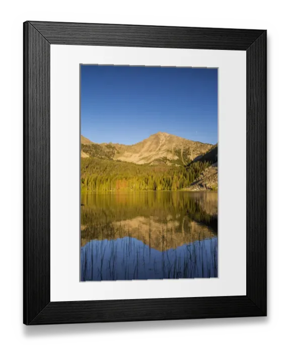 Framed Print : Sawtooth Mountain reflects into calm Sawtooth Lake in the Pioneers Mountains, Beaverhead-Deer Framed Print : Sawtooth Mountain reflects into calm Sawtooth Lake in the Pioneers Mountains, Beaverhead-Deer