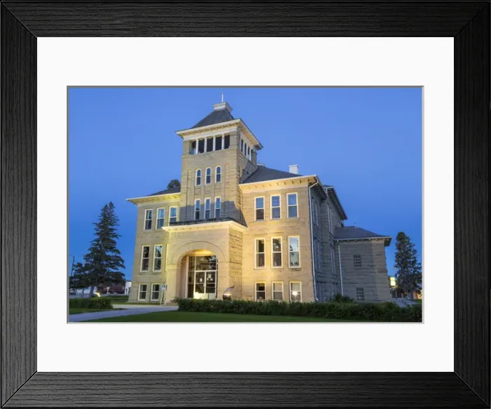 Framed Print : Teton County courthouse at dusk in Choteau, Montana, USA Framed Print : Teton County courthouse at dusk in Choteau, Montana, USA